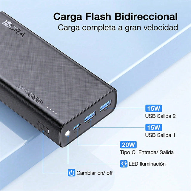 1Hora Batería Portátil Powerbank 20000 mah 20W GAR158