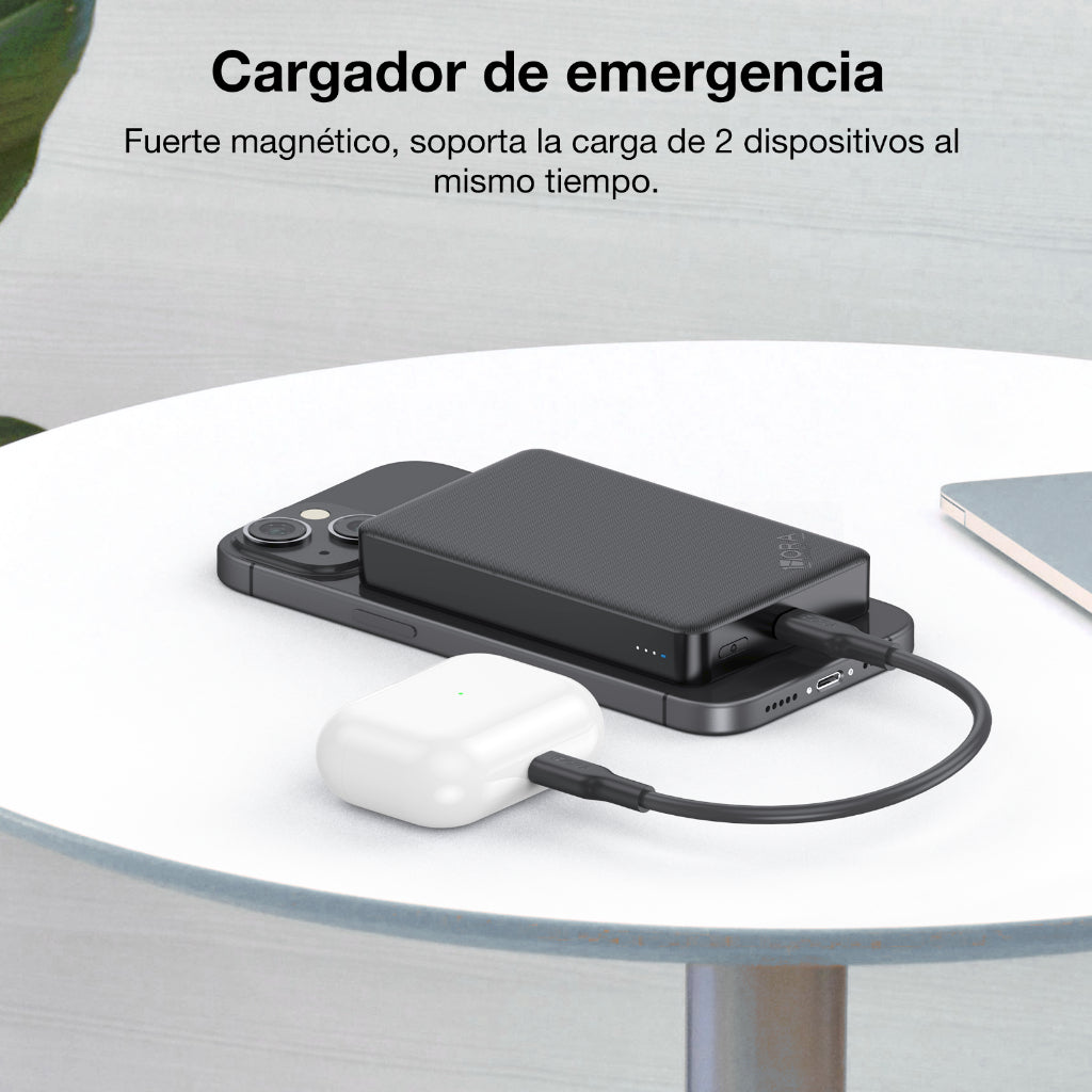 1Hora Batería Portátil Magnético Inalámbrico Powerbank Con cable USB-C 5000mAh GAR276 Power Bank