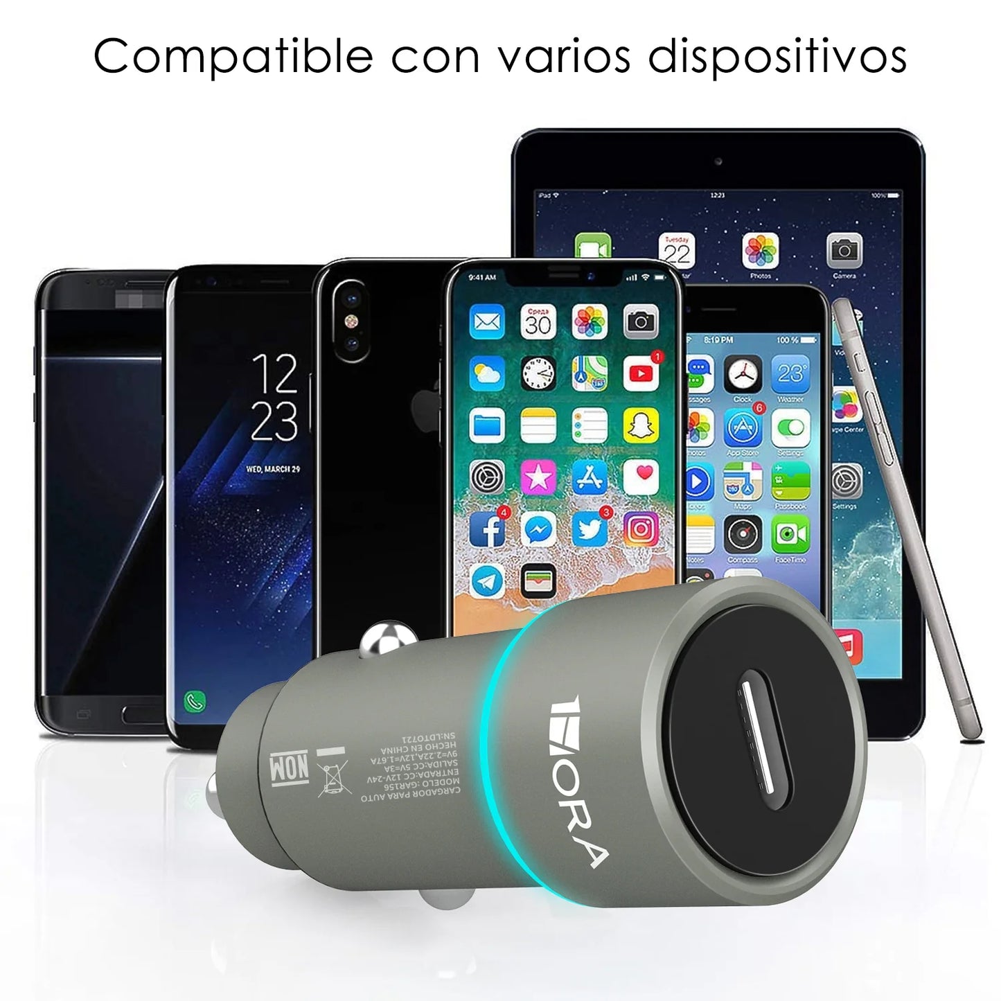Combo cargador para auto 3A tipo C - GAR156