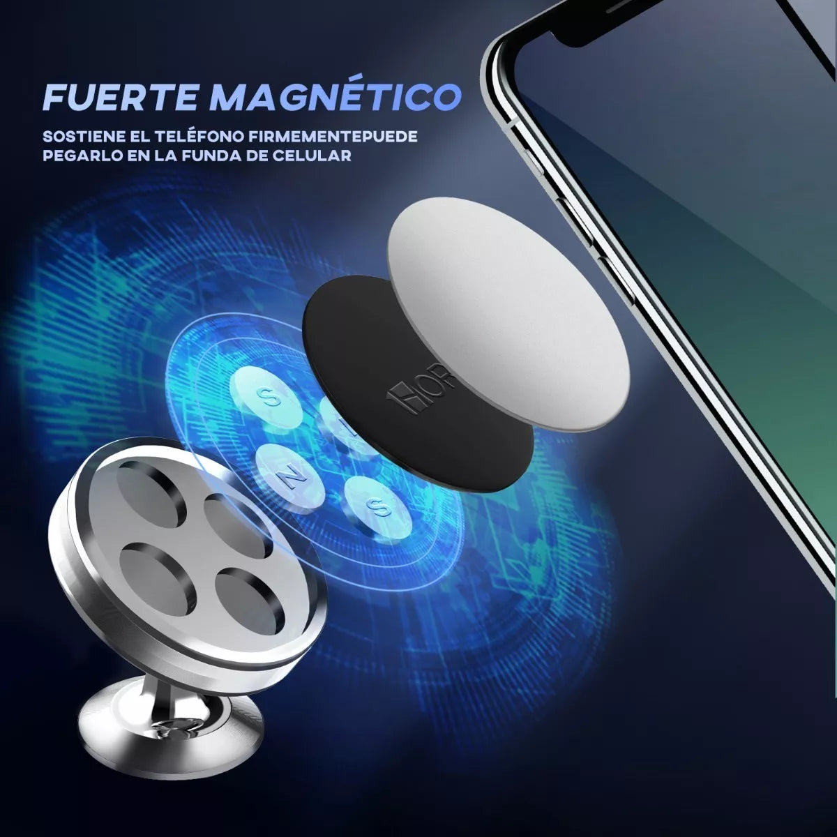 Soporte magnético de aluminio para celular - PJ093