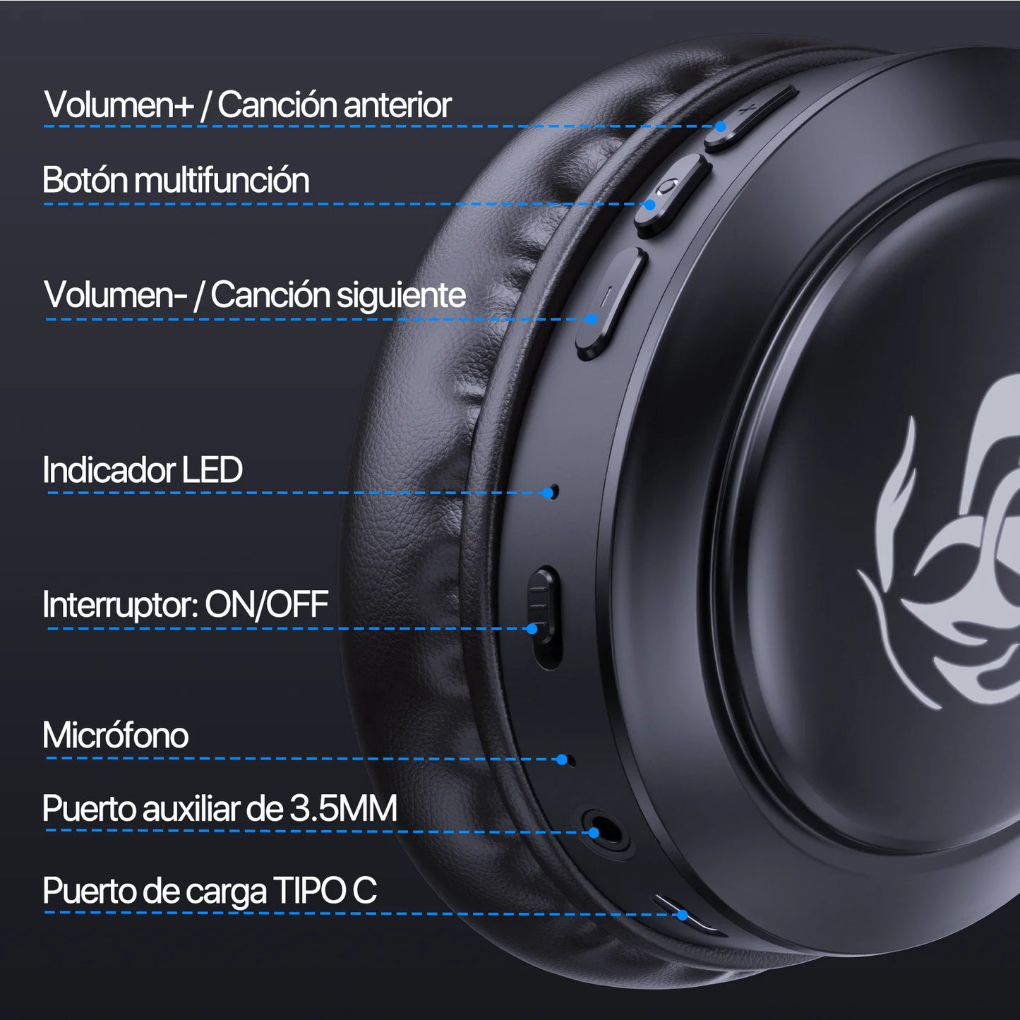 Audífonos de diadema bluetooth AUT202