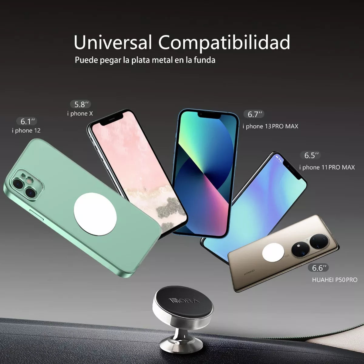 Soporte magnético de aluminio para celular - PJ093