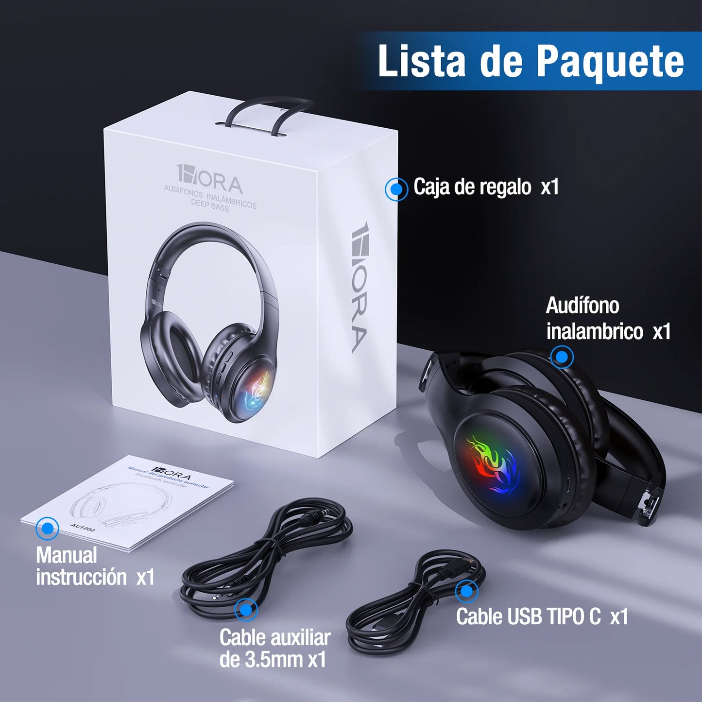 Audífonos de diadema bluetooth AUT202