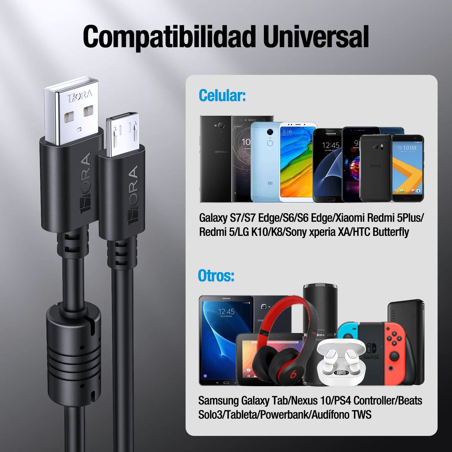 Cable V8 2.1A (1 METRO) - CAB186