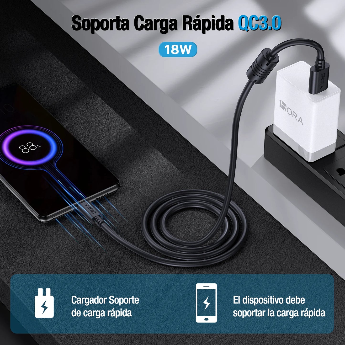 Cable V8 2.1A (1 METRO) - CAB186