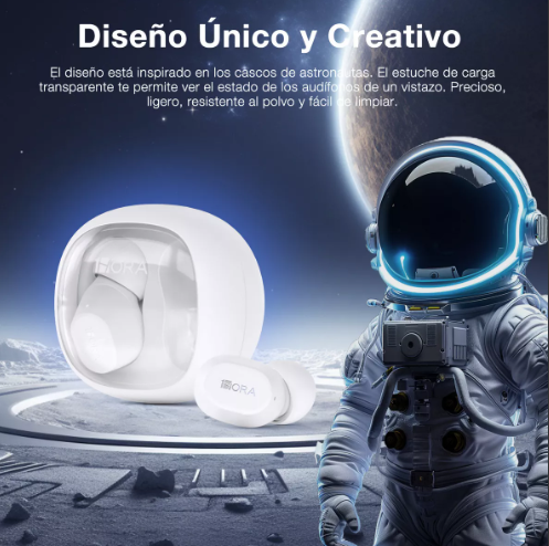 1HORAAudifonos Inalambricos In Ear Manos Libres Bluetooth 5.3 Color Negro AUT208