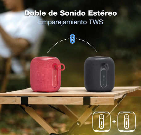 1 Hora Bocina Bluetooth BOC243 5.3, 5W Mini Bocina Portatil con Función Radio