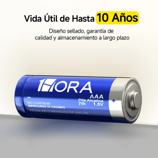 1HORA Pilas AAA Cilíndricas BAT001A 1.5v Pack 24 pz Azul