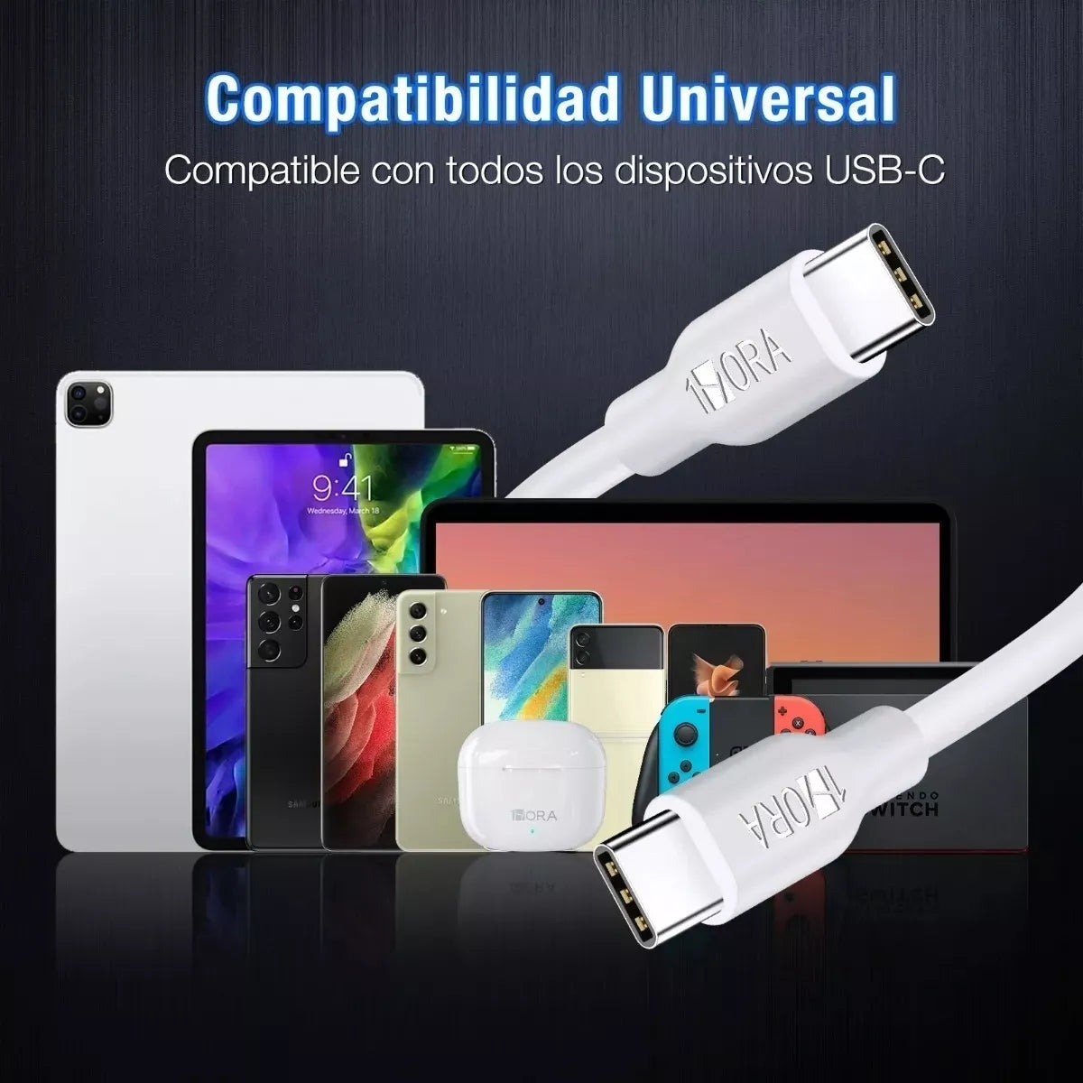 Cable Tipo C a Tipo C 3A (1 METRO) - CAB252