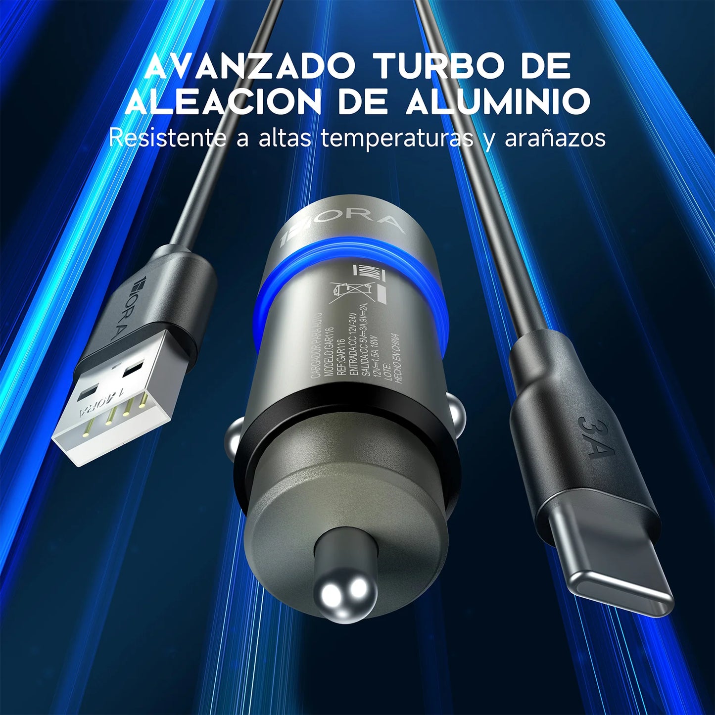 Combo cargador para auto 3A - GAR116