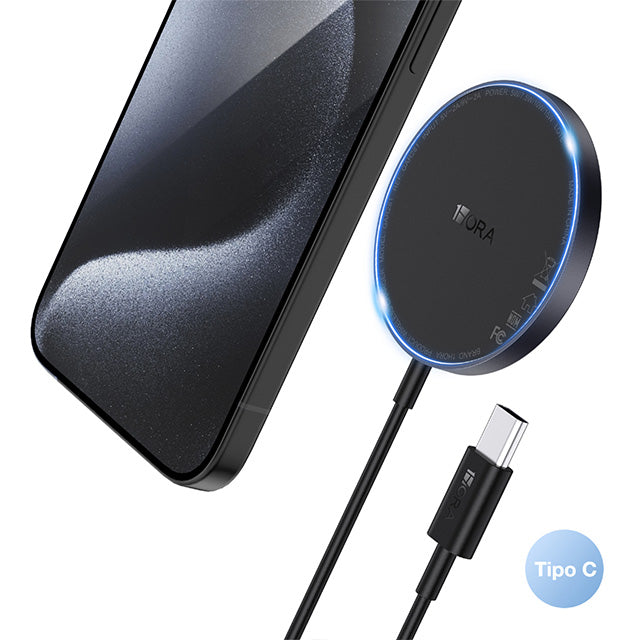 Cargador Inalámbrico Magnético 15W - Compatible Con IPhone 12-16, AirPods Pro, Y Dispositivos Qi - Portátil, Con Protecciones De Seguridad