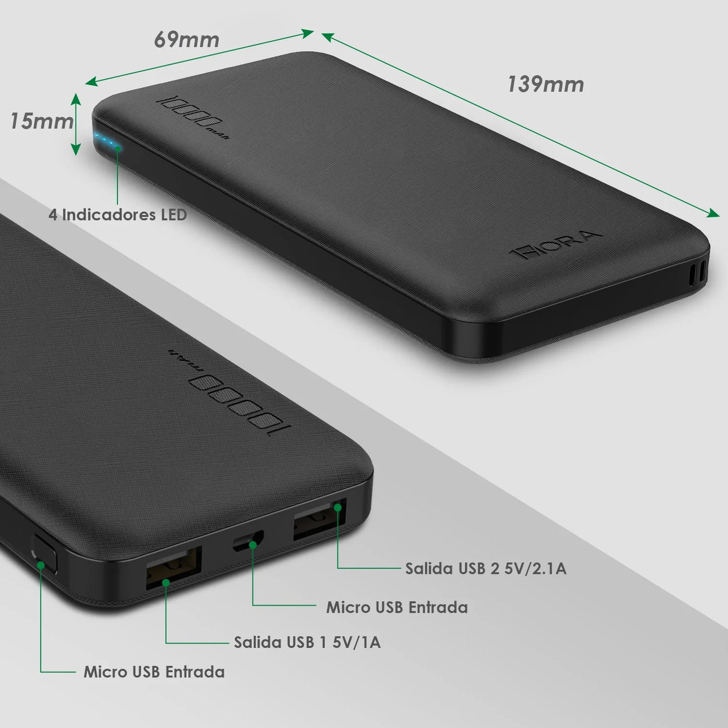 Batería portátil 10000mAh 2.1A - GAR094