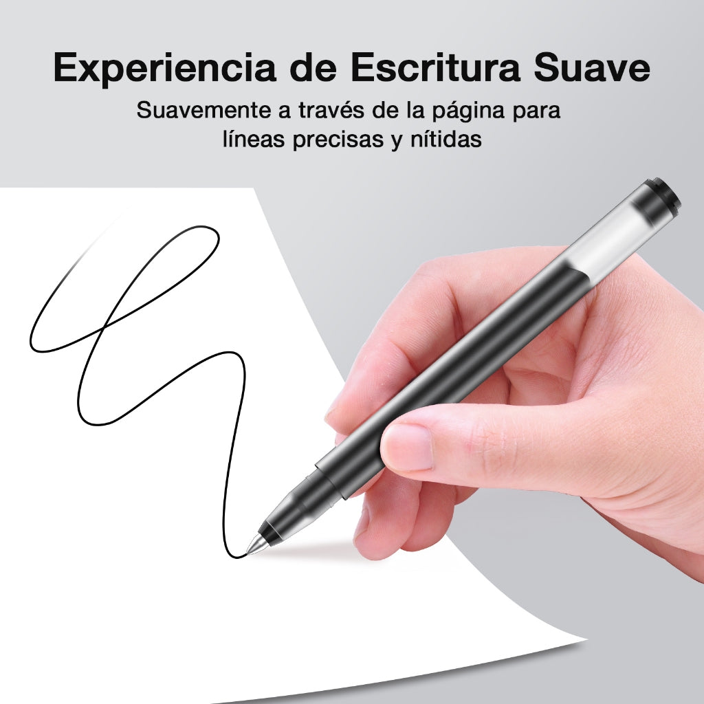 1HORA 10 Bolígrafos De Gel Marcador De Escritura En Negro