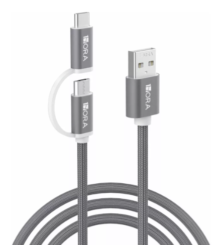 Cable 2 en 1 V8 – TIPO C 2.1A CAB218
