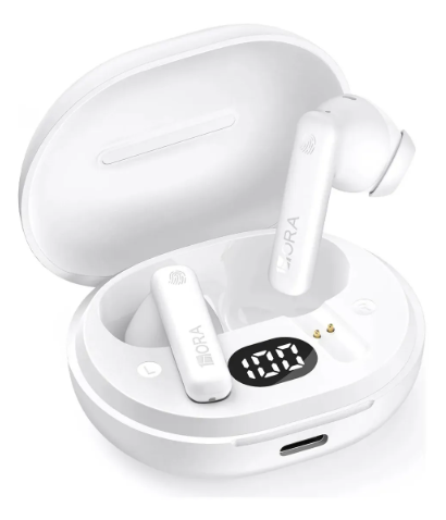 1HORA Inalámbricos Bluetooth 6.0, Auriculares In Ear con Doble Micrófono para Llamadas Claras, Manos Libres, 28H de Reproducción Negro AUT217