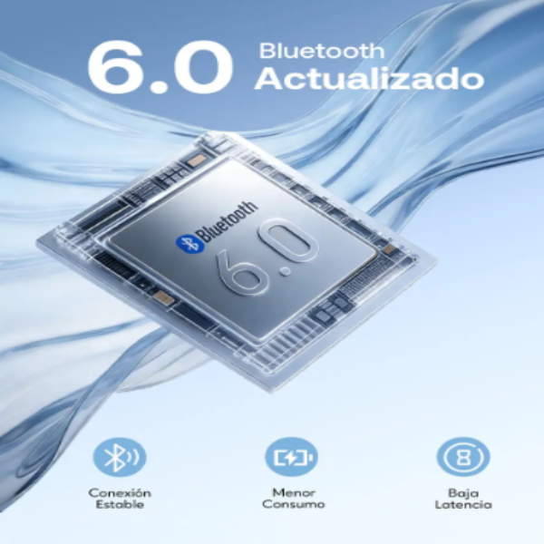 1HORA Audífonos Inalámbricos Bluetooth 6.0, Auriculares In-ear Manos libres, Estuche Transparente AUT213